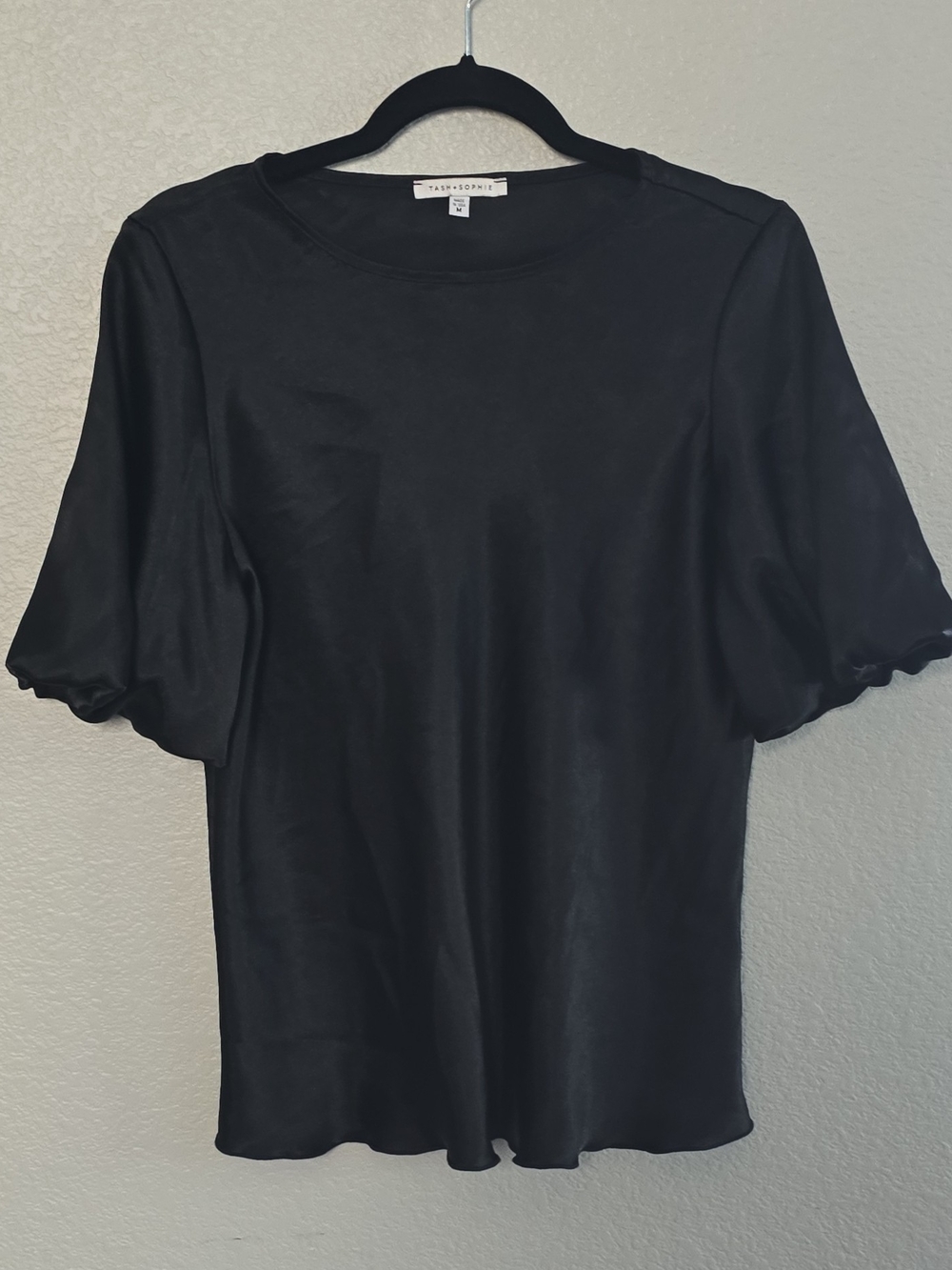 Vince Black Puff Sleeve Crewneck Tee